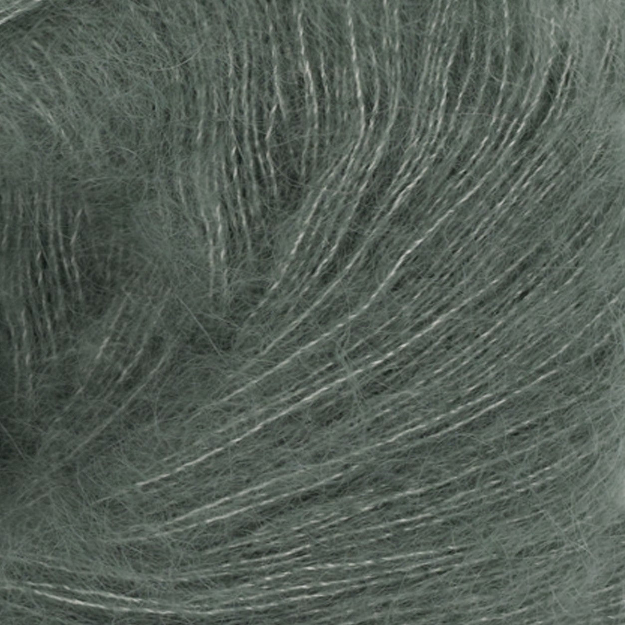 Tynn Silk Mohair Stovet Olivengronn - 9071