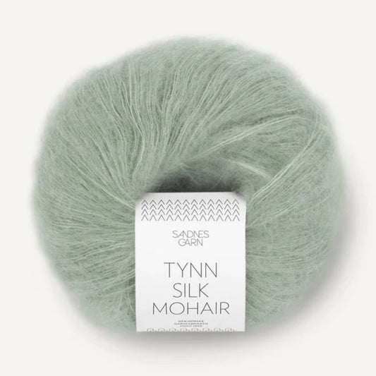 Tynn Silk Mohair Stovet Lys Gronn - 8521