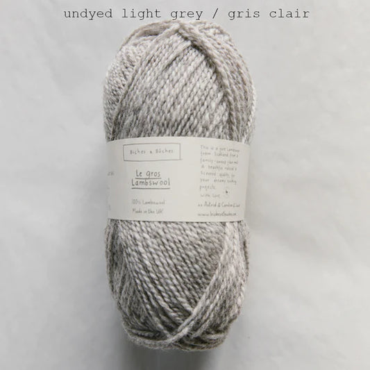 Le Gros Lambswool Undyed Light Grey (100g)